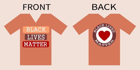 Black lives matter typography t-shirt unique and trendy design. T-shirt end to racism. Apparel trendy design with heartのイラスト素材