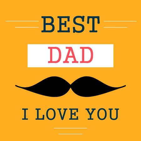 Happy fathers day. Best dad. Greeting card or postcard, invitation.のイラスト素材