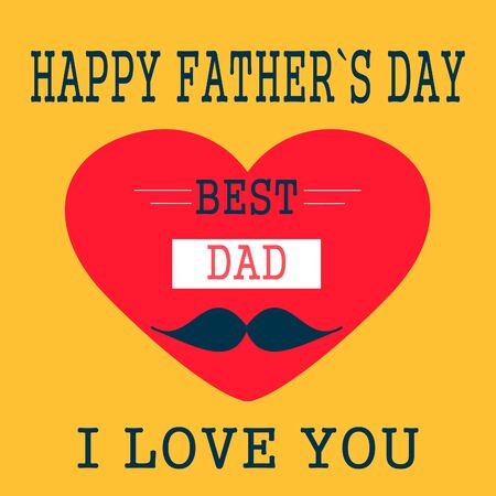 Happy fathers day. Best dad. Greeting card, postcard, invitation.の写真素材