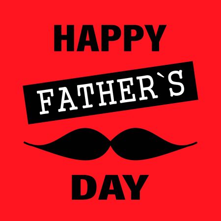 Happy fathers day. Greeting card, postcard, invitation. Design with mustache and text.の写真素材
