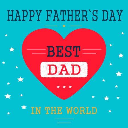Happy fathers day. Best dad. Greeting card, postcard, invitation.の写真素材