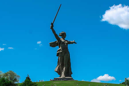 Sculpture Motherland is calling. Mamaev Kurgan Volgograd. The memorial complex the Battle of Stalingrad 1941-1945. Monument to the Soldiers of the Liberatorsのeditorial素材