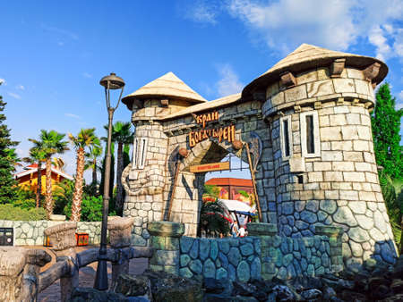 Sochi, Russia, june 2020. Sochi Park in the period of quarantine coronavirus. No people. Recreation area. City attraction.のeditorial素材