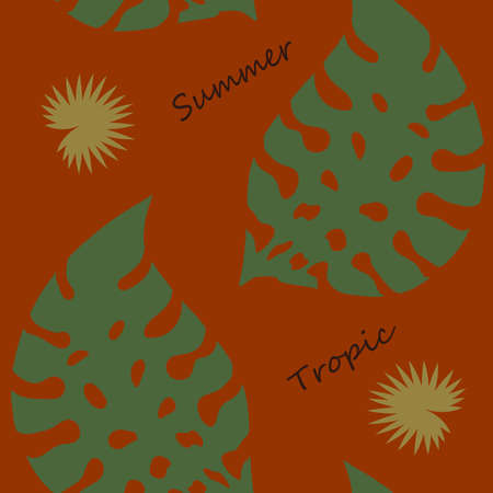 Palm leaves seamless pattern. Hawaiian tropical leaves on a dark backgroundのイラスト素材