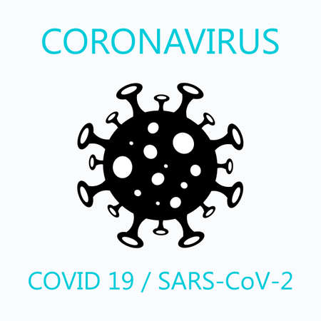Coronavirus COVID-19 SARS-CoV-2 social media banner of a deadly virus. Dangerous molecule design over white backgroundのイラスト素材