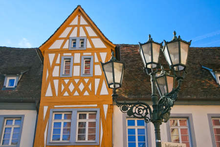Beautiful half timbered fachwerk house in Germanyの写真素材