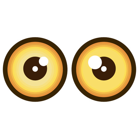 Animated eyes. Pupils. Vector illustration isolated on white background.のイラスト素材