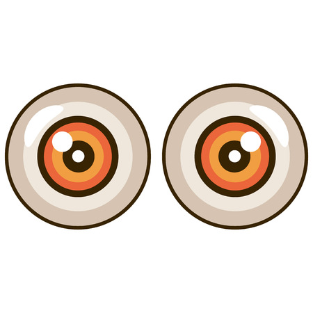 Animated eyes. Pupils. Vector illustration isolated on white background.のイラスト素材