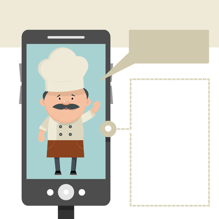 Chef infographic. Template for restaurant design menu. Vector illustration in flat style.のイラスト素材
