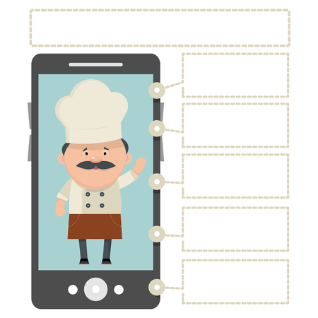 Chef infographic. Template for restaurant design menu. Vector illustration in flat style.のイラスト素材
