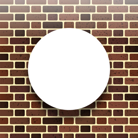A white paper circle against a brick wall. Vector illustration for your design website.のイラスト素材