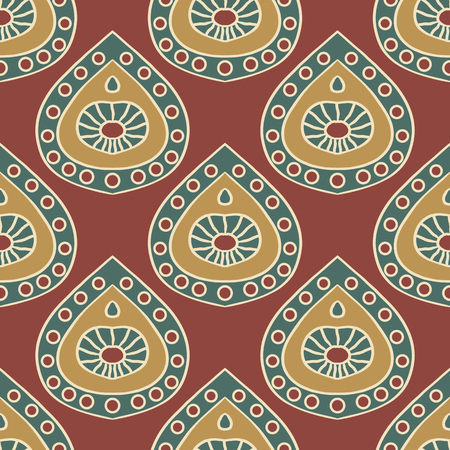 Ethnic colorful seamless pattern. Vector illustration for design fabric or wallpaper.のイラスト素材