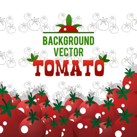 Vector background with tasty tomatoes. Template for design of packing or banner.のイラスト素材