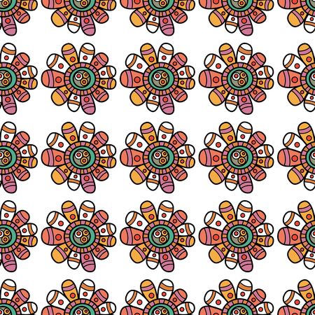 Seamless pattern with beautiful flowers. Vector illustration for design fabric, Wallpaper or poster.のイラスト素材