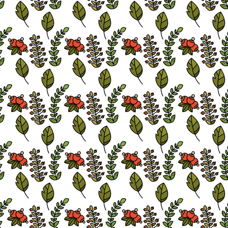 Seamless pattern with berries and leaves. Vector illustration for design diapers or baby wallpapers.のイラスト素材