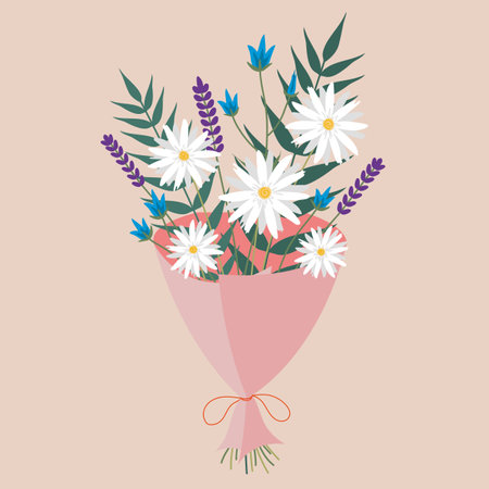 Bouquet of flowers for Mother's Day, Women's Day, Birthday or Valentine's Day.のイラスト素材