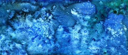 Turquoise and blue watercolor background. Paper background. Background for decoration and your...