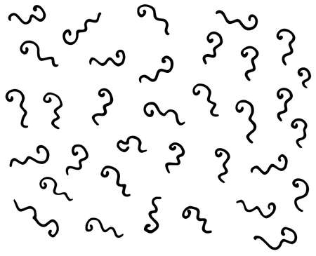Abstract dash pattern vector, Memphis style background with small dashes, retro black and white textureのイラスト素材