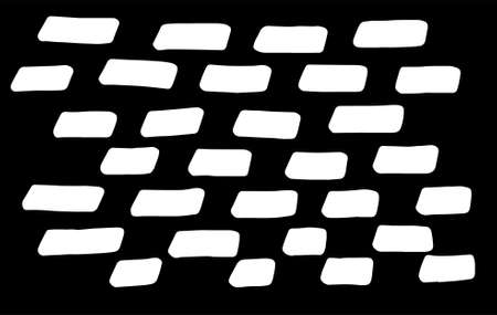 Abstract dash pattern vector, Memphis style background with small dashes, retro black and white textureのイラスト素材