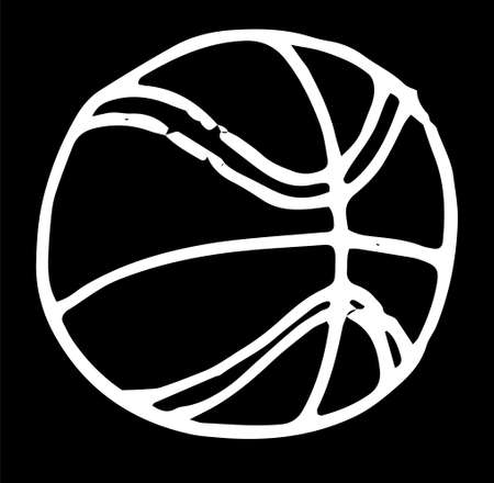 Line art doodle pattern basketball ball for game background design black background.のイラスト素材