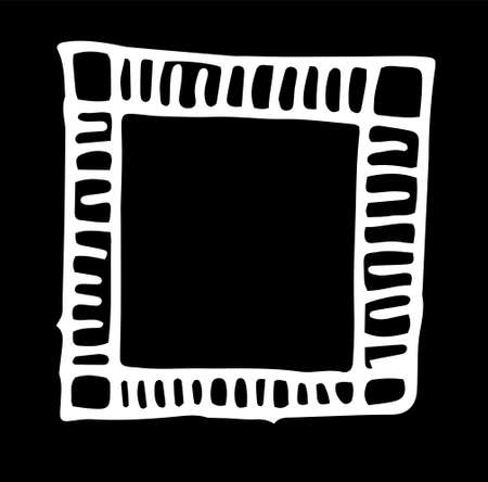Vintage line art black on white backdrop. Card background. Poster design. Simple banner.のイラスト素材