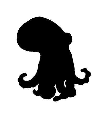 a sea creature A whole octopus with tentacles a hand drawn element in a sketch styleのイラスト素材
