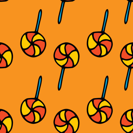 Vector seamless pattern of lollipop for halloween.のイラスト素材