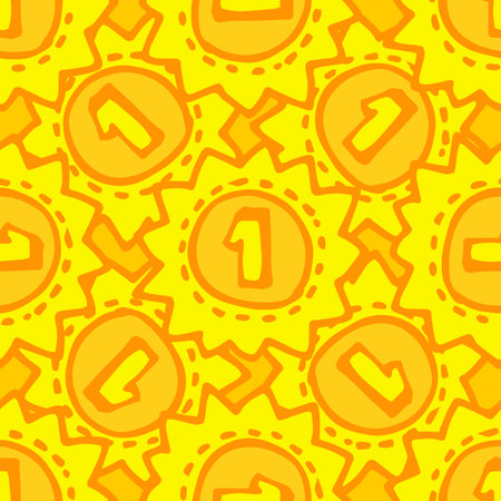 Seamless pattern of the number one gold medal.