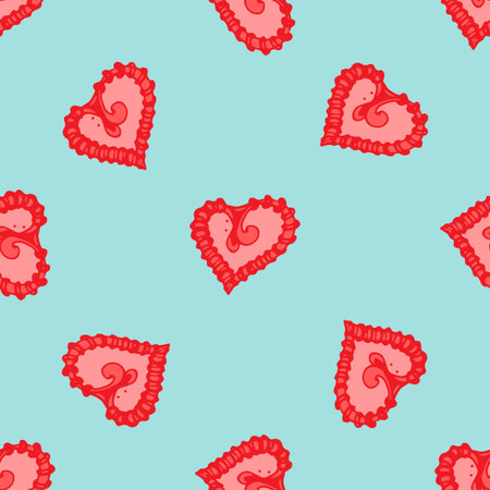 of valentine hearts for your design.vector seamless pattern of randomly placed red hearts on a light...