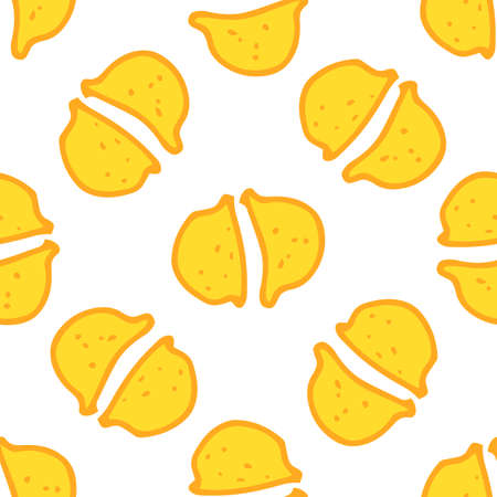 A pattern of a yellow microbe in a flat style.のイラスト素材