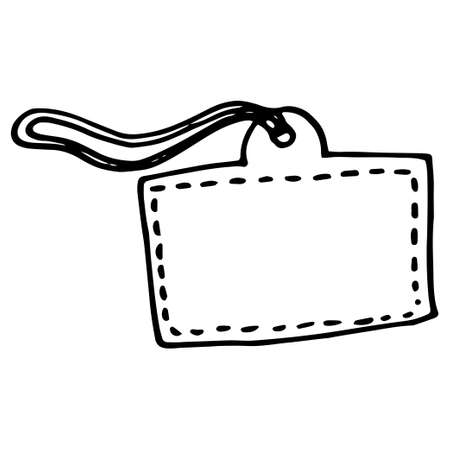 Vector A placemark with a horizontal rectangle icon. These rectangular-shaped doodles for gifts and shopping with an isolated black outline on white for a sales design template Sales design templateのイラスト素材