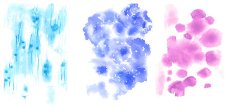 Set 3 watercolor rectangle, backgrounds or bannersの写真素材