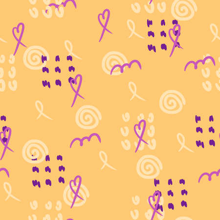 Festive background with colorful bows and doodles. Trendy pattern for postcard, print, banner or poster.の写真素材