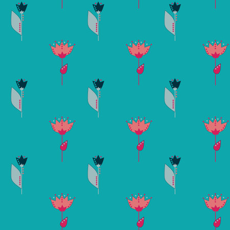 Floral seamless pattern made of blossom meadow plants and field flowers.の写真素材