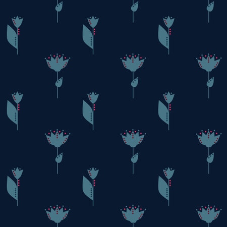 Floral seamless pattern made of blossom meadow plants and field flowers.の写真素材