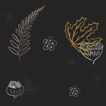 Floral seamless pattern made of blossom meadow plants and field flowers.の写真素材