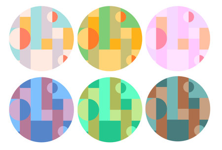 Set of abstract colorful circles in different colorsの写真素材