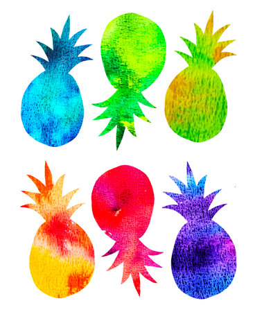 Watercolor abstraction set with space for text and your design.の写真素材