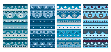 Set of blue abstract space templates for storiesの写真素材