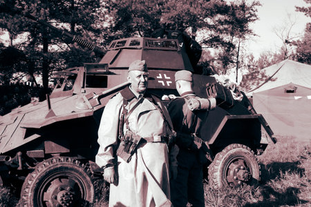 The German military machine and the German officer, September 24, 2017 in Russia, the Leningrad...