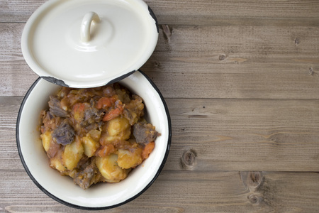 stewed vegetables with beans and meatの写真素材