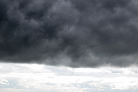 The approaching thunderstorm and the approaching thunderclouds close up