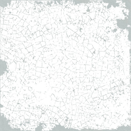 Texture of one old ceramic tile with cracks on the surface and chips on the edges of the tiles. Vector illustration in gray color. For background, imitation of antiquity.のイラスト素材