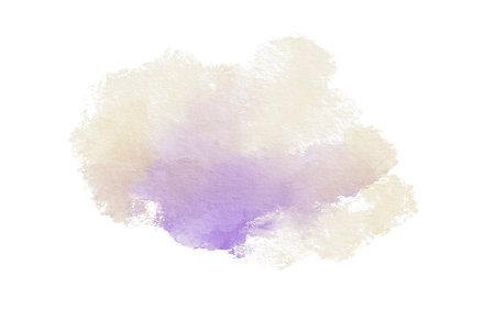 Abstract watercolor sand and purple colors spot on transparent background for postcards, websites, invitations, flyers, packaging products, patterns, any composition.の写真素材