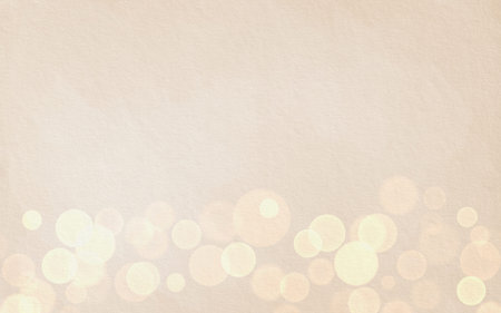 Vintage kraft paper with old texture with bokeh effect on one side with an empty space for writing invitations,greetings,congratulations. The watercolor background is hand drawnの写真素材