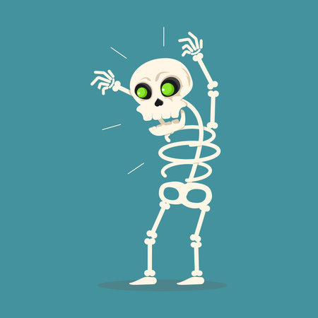 A cute skeleton scares everyone. From the collection.のイラスト素材