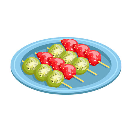 Fruit in sugar syrup. Dessert. sweet food.のイラスト素材