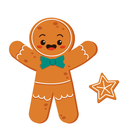 Cute gingerbread character. Merry Christmas. Vector graphic.のイラスト素材