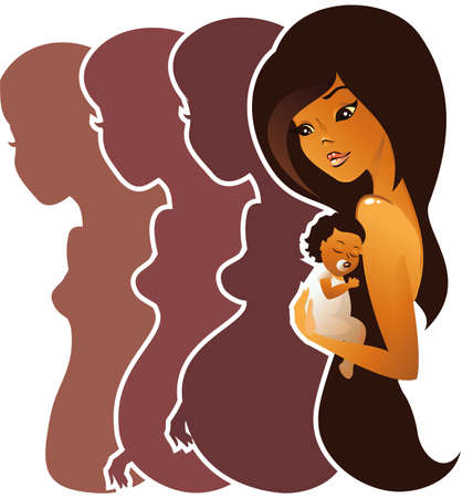 pregnancy stagesのイラスト素材