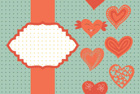 hears and bannerのイラスト素材